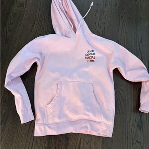 Anti Social Social Club Pastel Pink Pullover Hoodie Sz Small Fair Condition